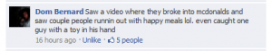 facebook comment about stealing happy meals