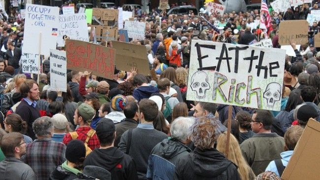 eat the rich occupy wall street protest