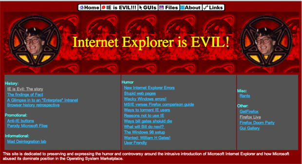 internet explorer is evil home page